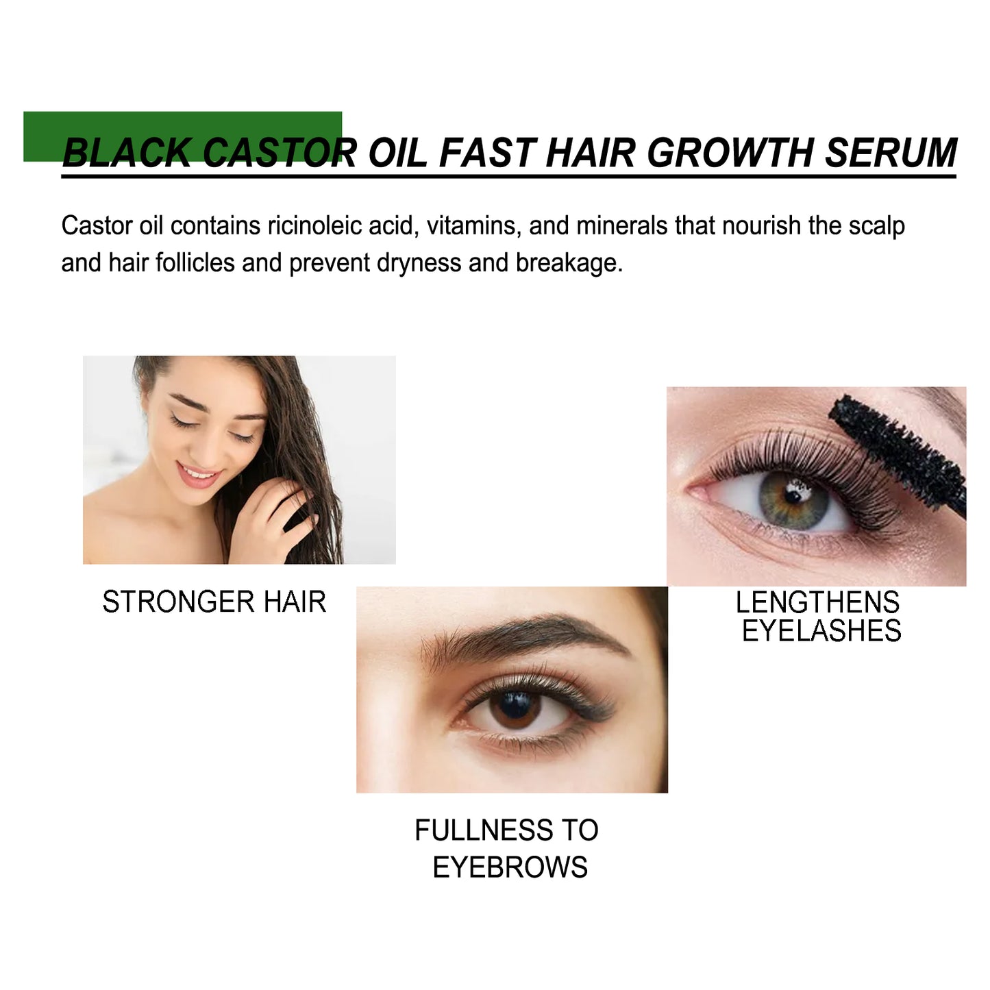 Jaysuing Castor Oil Hair Enhancing Serum, Nourishes Strengthens Thickens Hair And Prevents Hair Loss Hair Care Serum