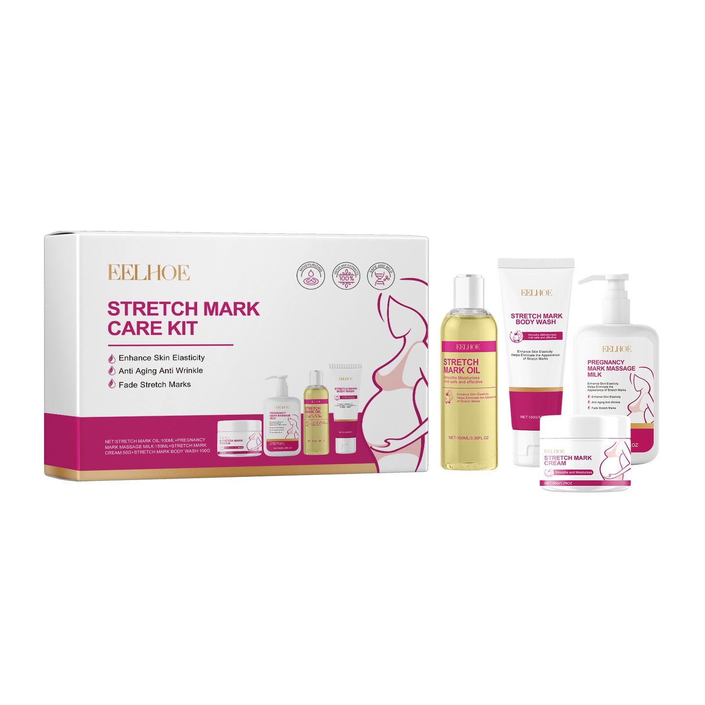 EELHOE Skin Care Set Gently Moisturizes Postpartum Skin Fine Lines, Firming And Smoothing Skin Body Care