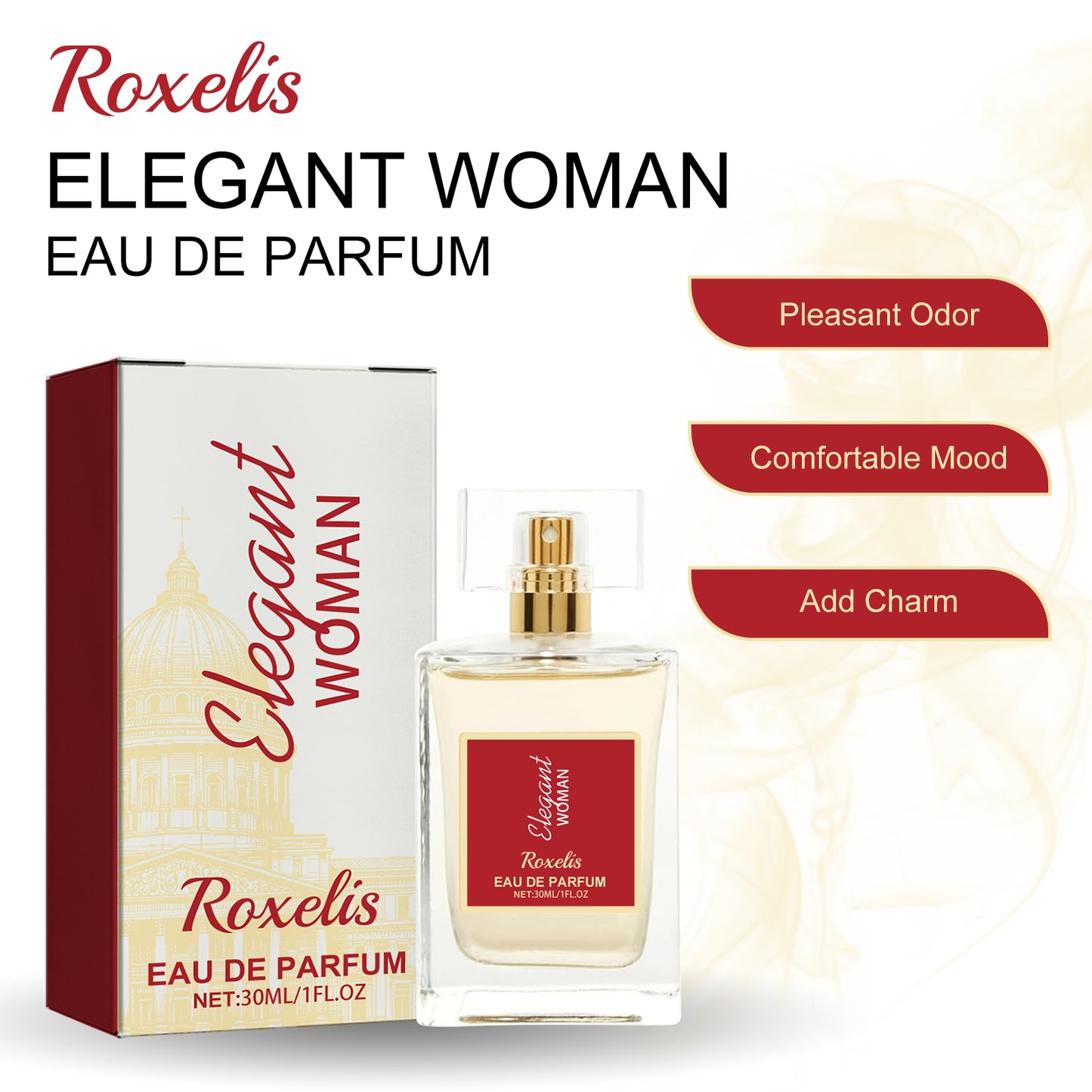 Roxelis Elegant Woman Eau De Parfum, Natural Fresh Niche Light Elegant Flower Fruit Fragrance Wrist Behind Ear Lasting Fragrance Dating Atmosphere Perfume