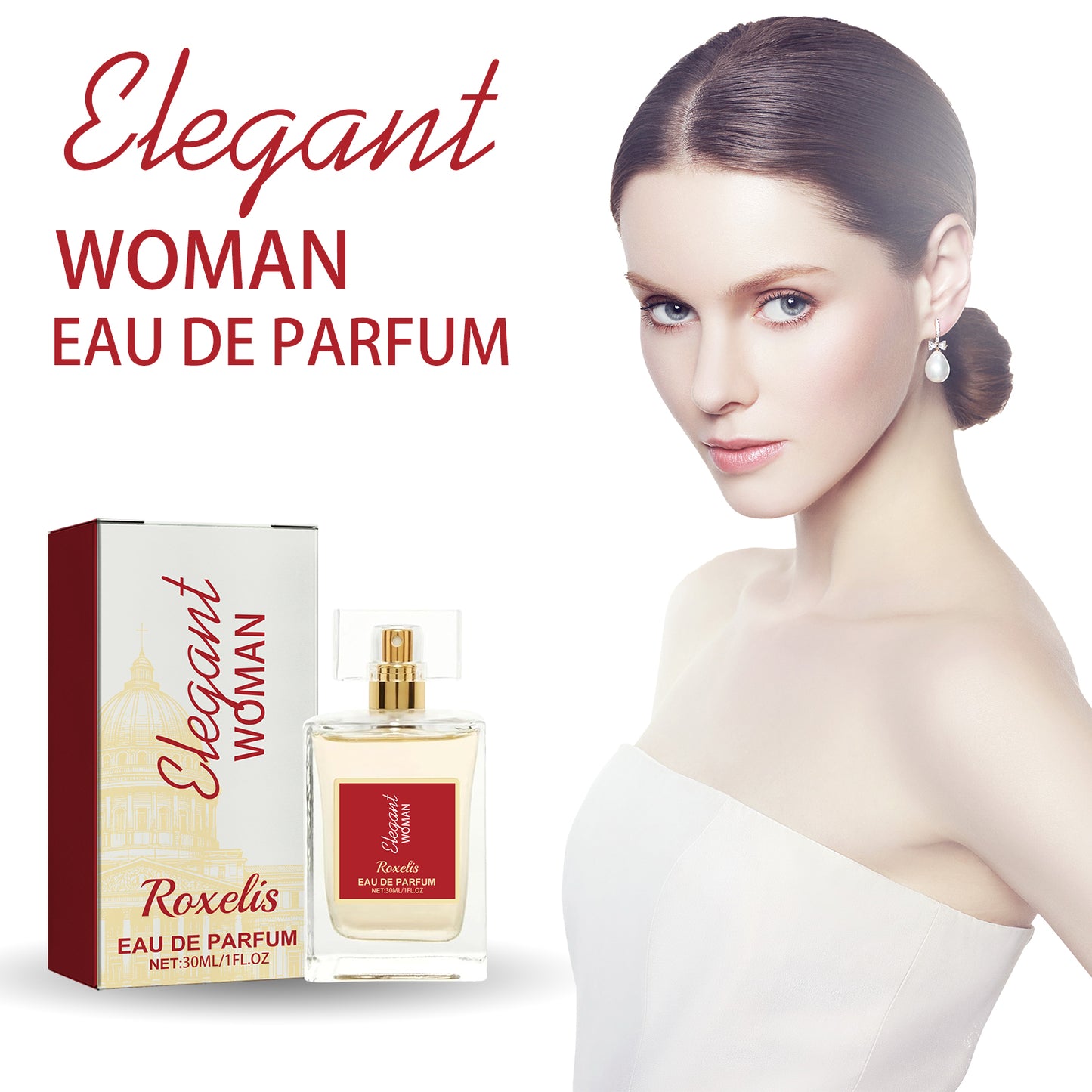 Roxelis Elegant Woman Eau De Parfum, Natural Fresh Niche Light Elegant Flower Fruit Fragrance Wrist Behind Ear Lasting Fragrance Dating Atmosphere Perfume