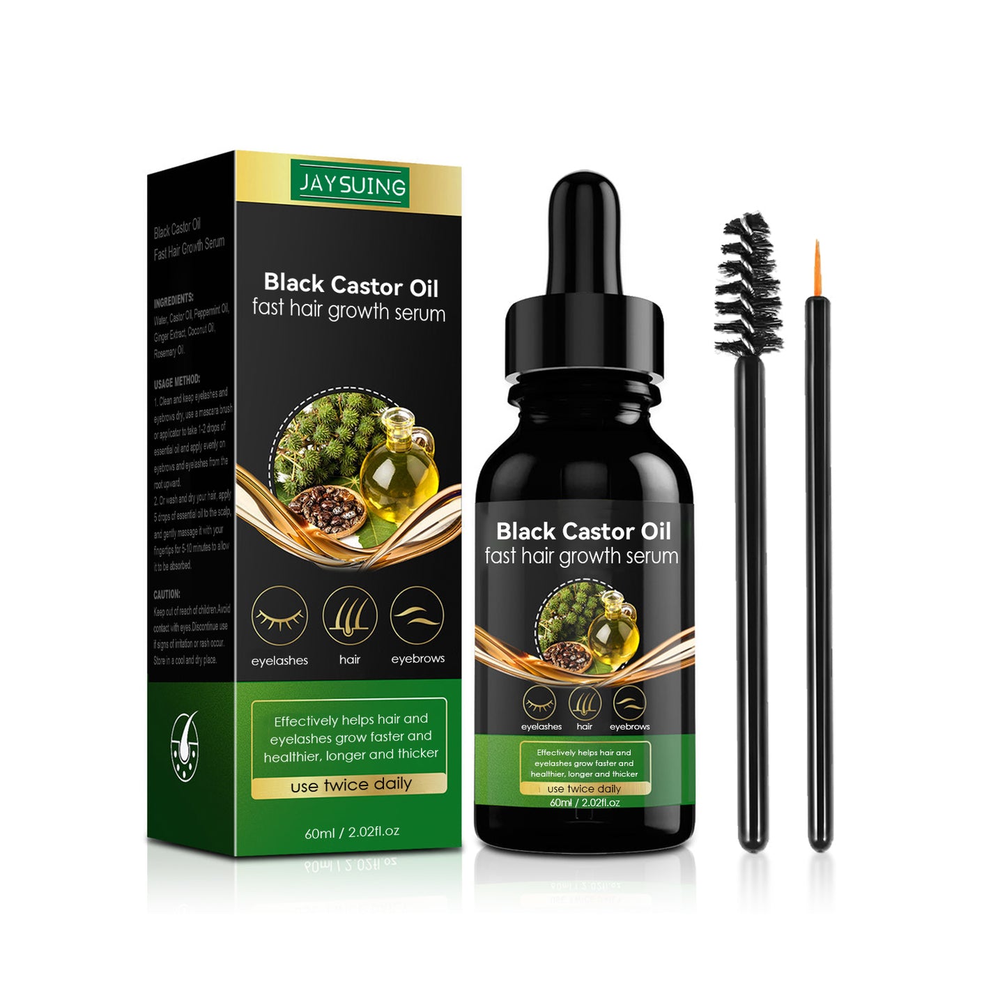 Jaysuing Castor Oil Hair Enhancing Serum, Nourishes Strengthens Thickens Hair And Prevents Hair Loss Hair Care Serum